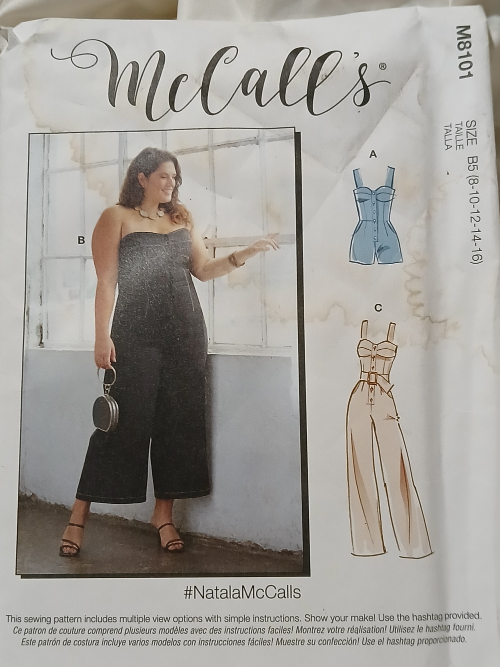 McCall's Black Strapless Wide-Leg Jumpsuit
